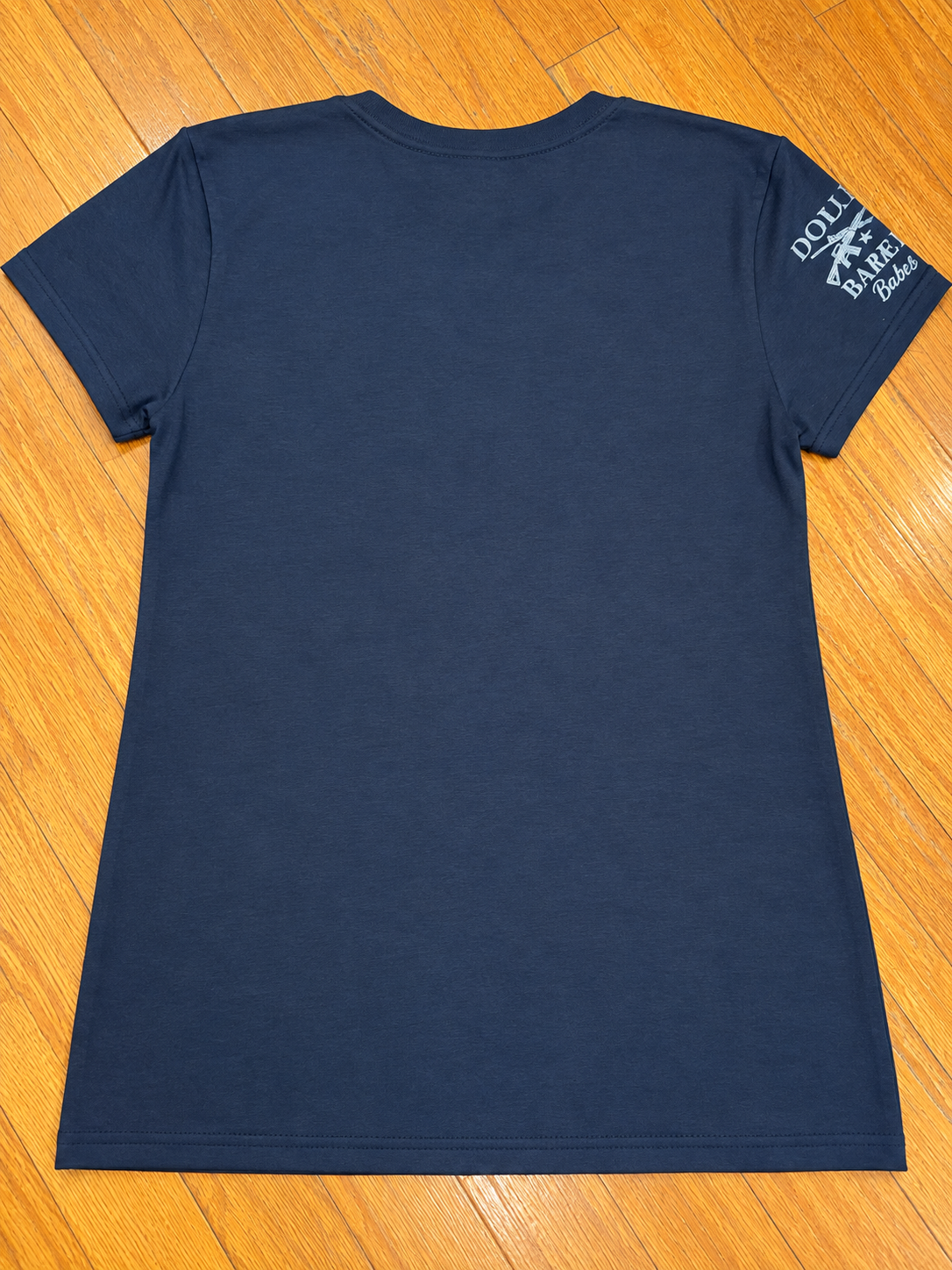 Muted Navy V-Neck T-shirt with Gray Writing (America First)