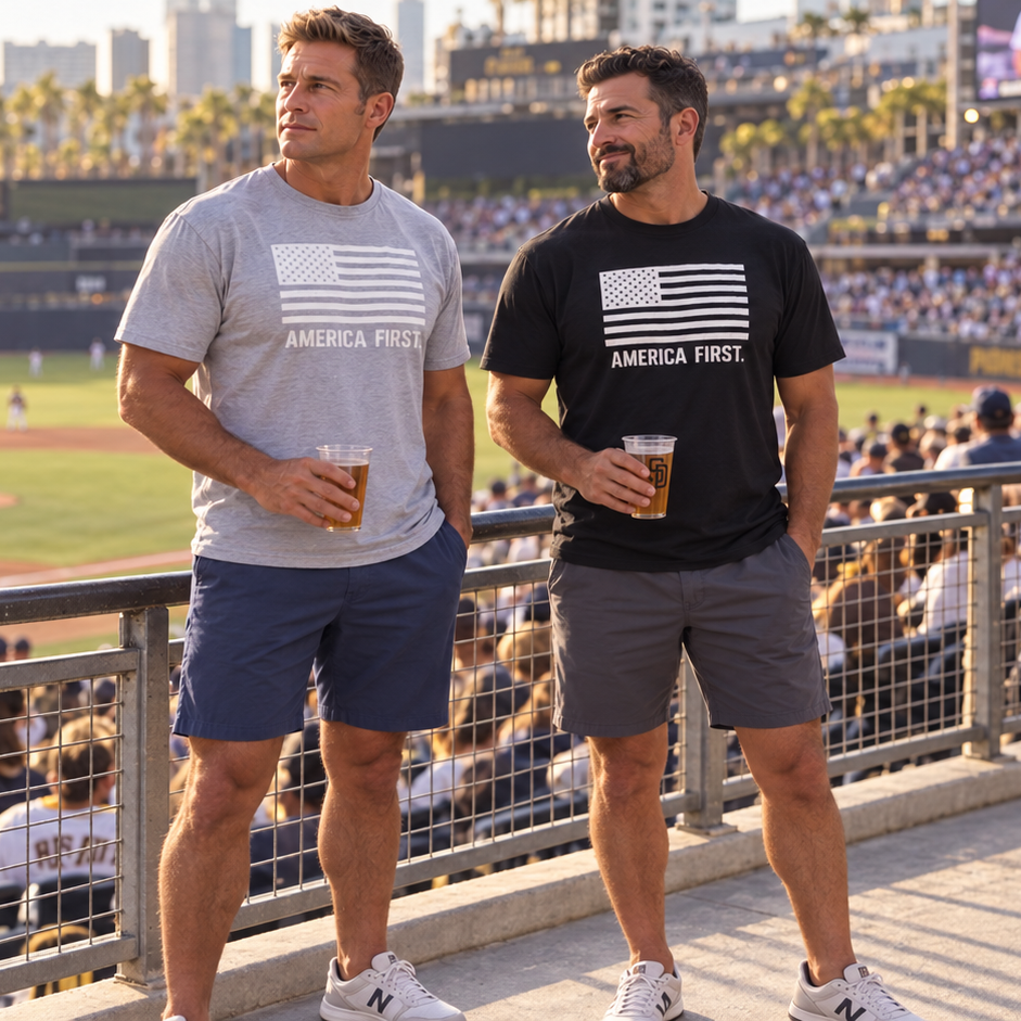 Men's America First T-Shirt - Black Shirt