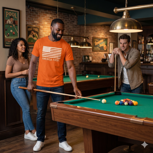 Men's America First T-Shirt - Orange
