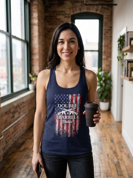 Navy Racer Back Tank