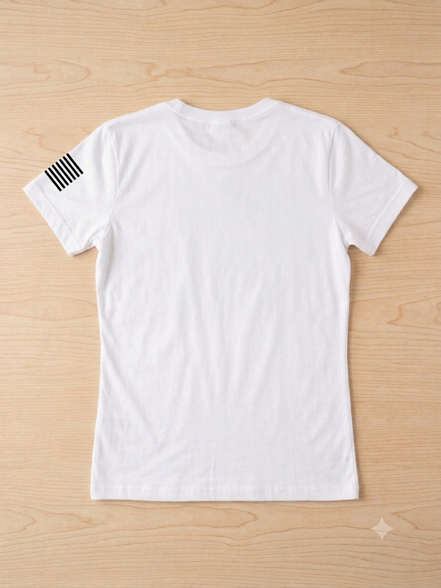 DBB White Crew Neck Shirt with Black Print