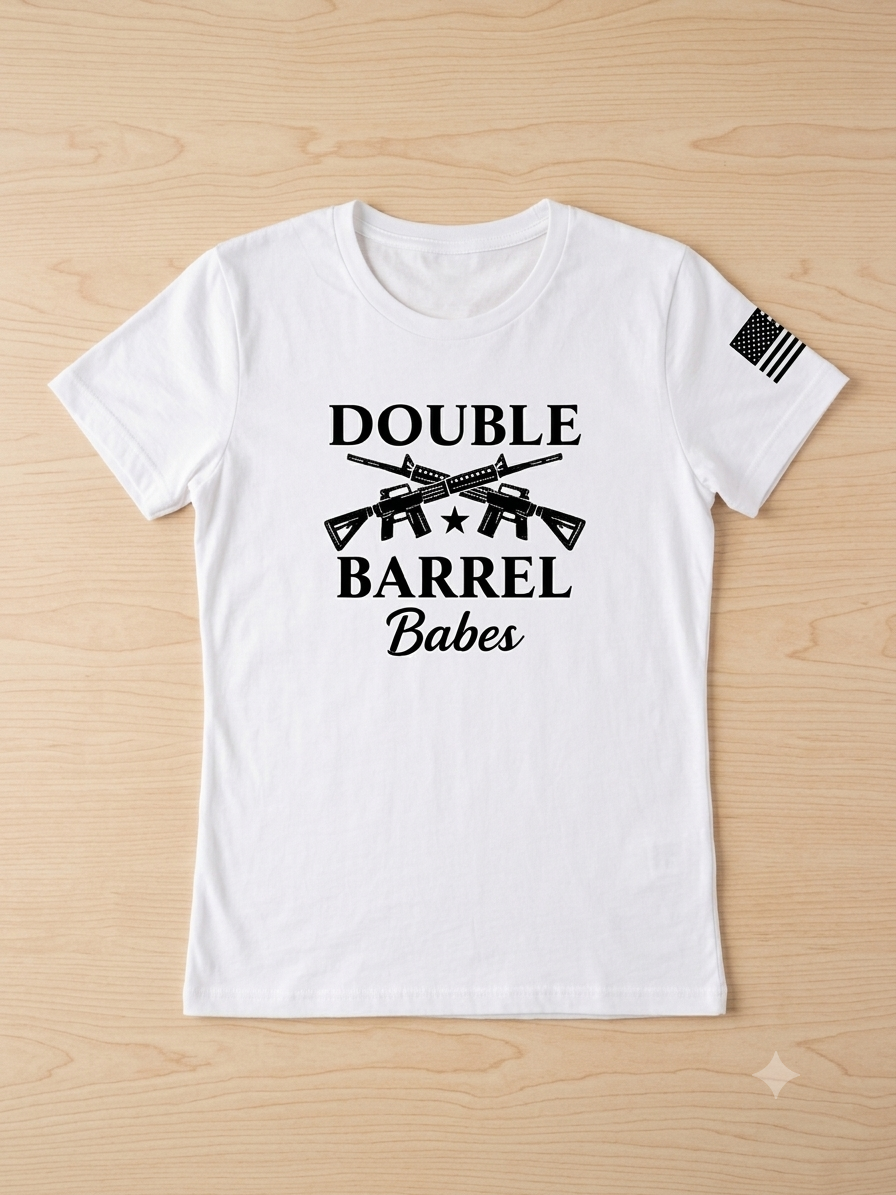 DBB White Crew Neck Shirt with Black Print