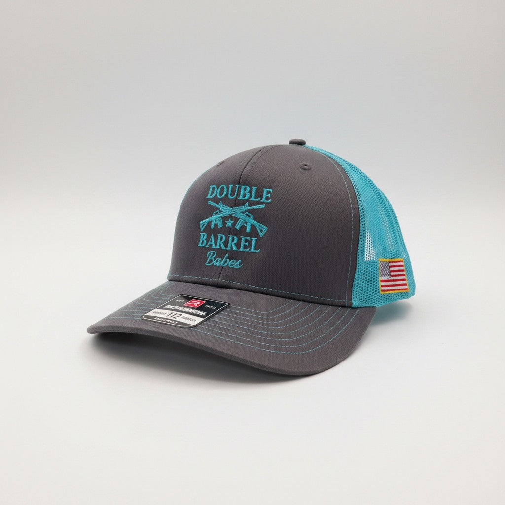 DBB Trucker Hat - Dark Gray Front with Teal DBB Logo