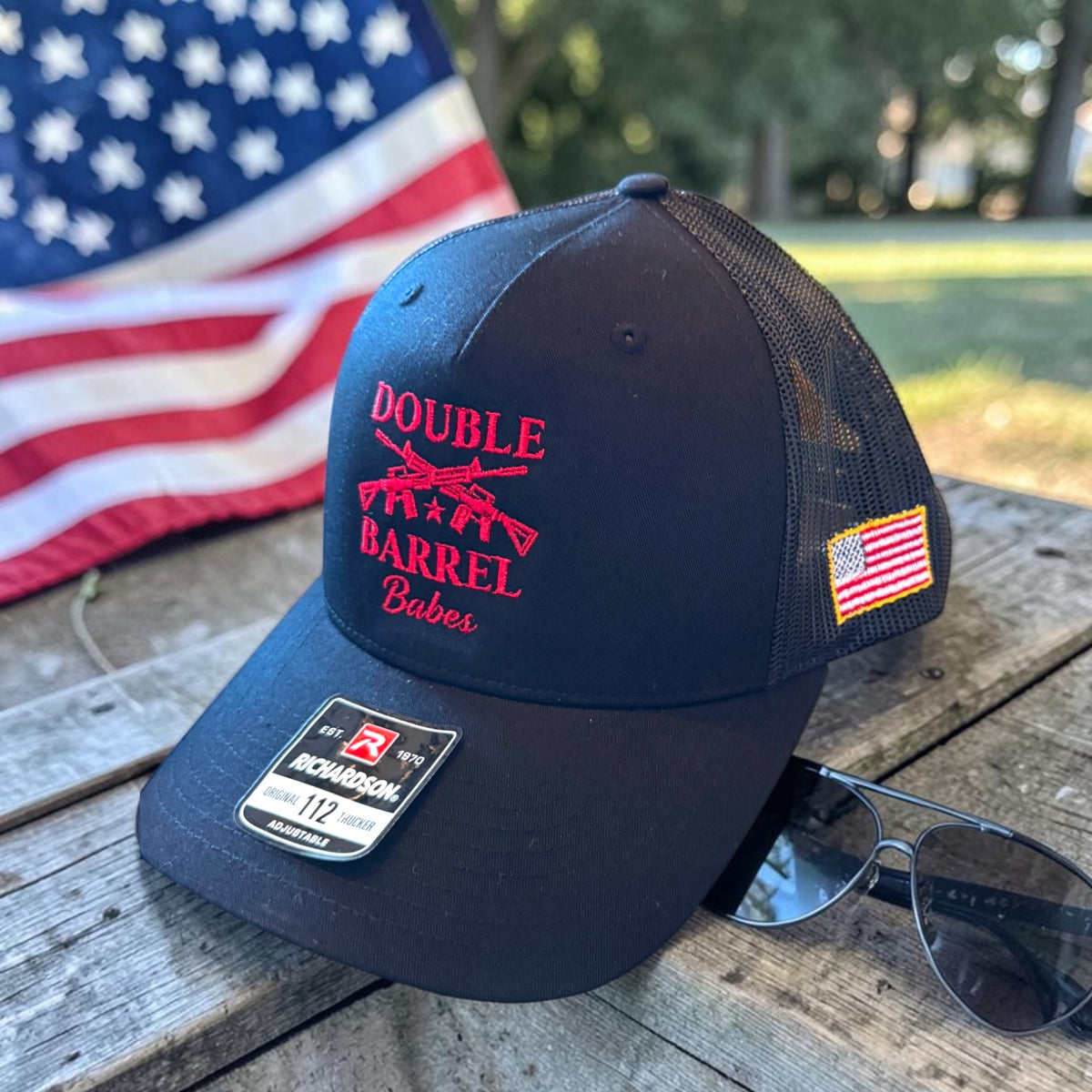 DBB Trucker Hat - Black Front with Red Logo