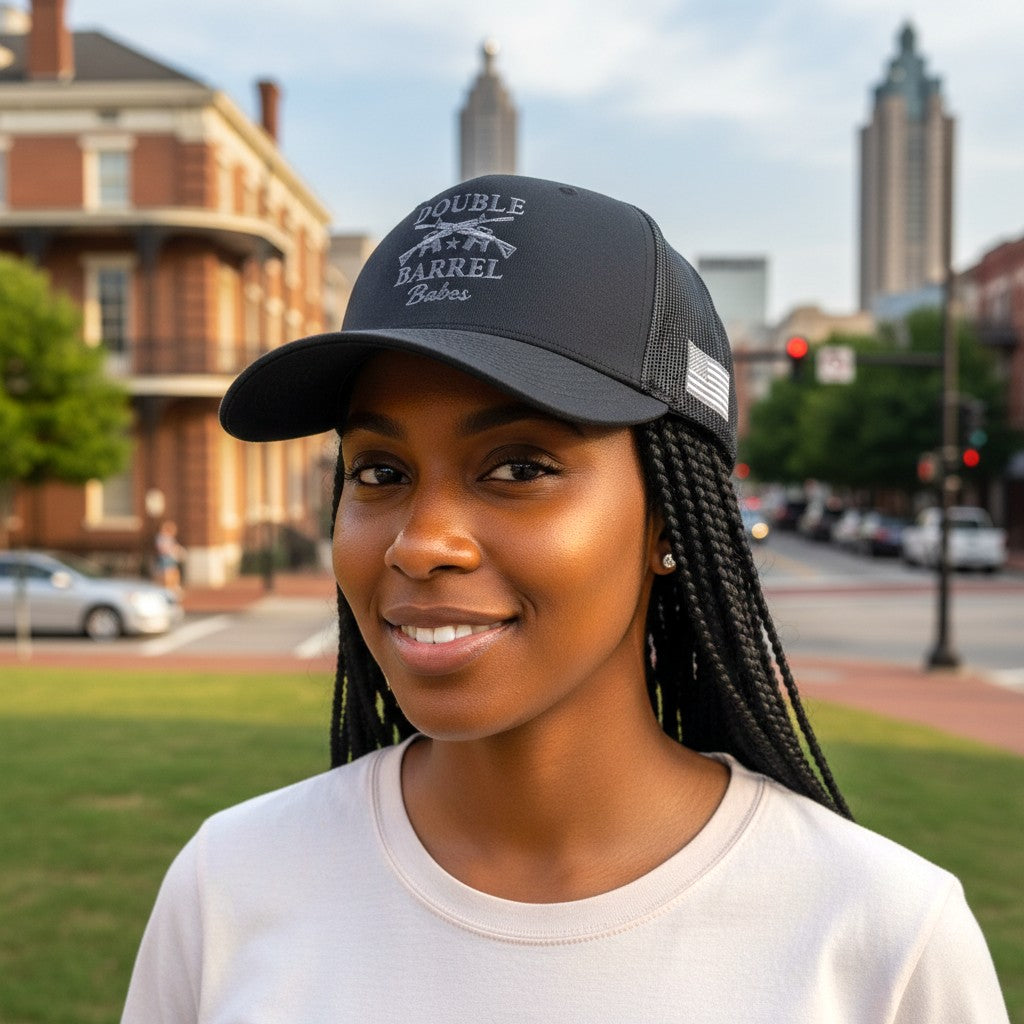 DBB Trucker Hat - Black Front with Gun Metal Gray Logo