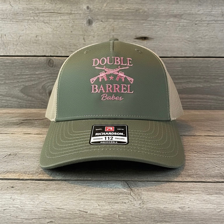 DBB Trucker Hat - Green/Tan/Pink Logo