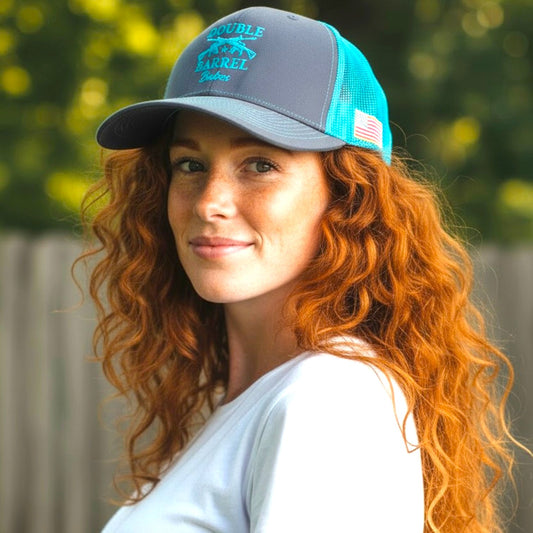 DBB Trucker Hat - Dark Gray Front with Teal DBB Logo